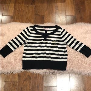 Juicy couture black and white striped top size S